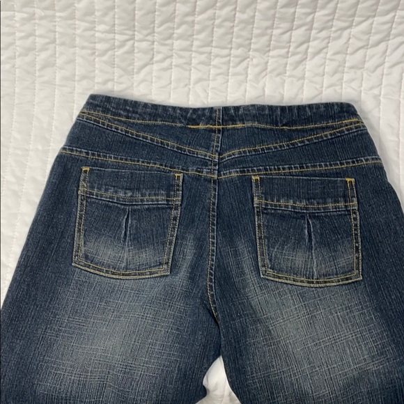 R4R JEANS Denim Jeans Front Buttons wide legged capris CUTE! - Picture 4 of 8